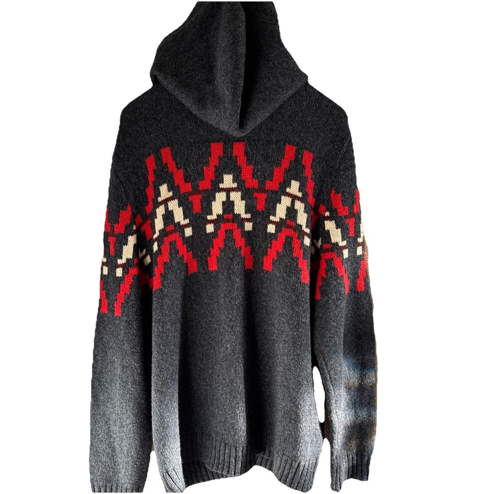 Hollister Hoodie XL Full Zip Sweater Aztec Southwest Cotton Blend Pockets Y2K - Picture 6 of 6